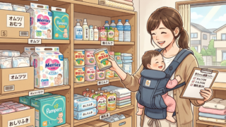 赤ちゃんのために備蓄しているママ