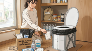 非常用トイレを備蓄するママ