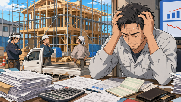 資金繰りに頭を抱える建築業界の中小企業社長
