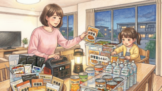 親子で備蓄をしている